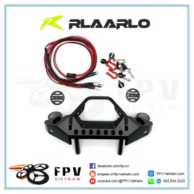 Phụ Kiện Nâng Cấp Cản Trước Kim Loại Kèm 4 đèn Cho Xe RC RlaaRlo MK-07