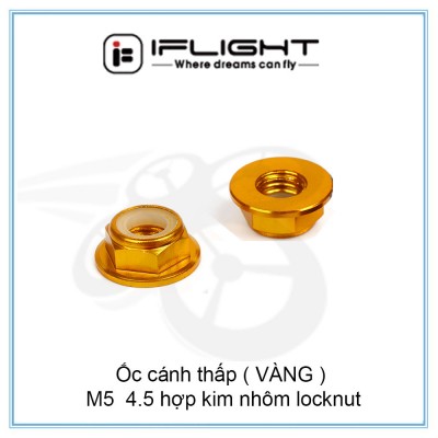 Ốc cánh thấp ( VÀNG ) M5 4.5 hợp kim nhôm locknut