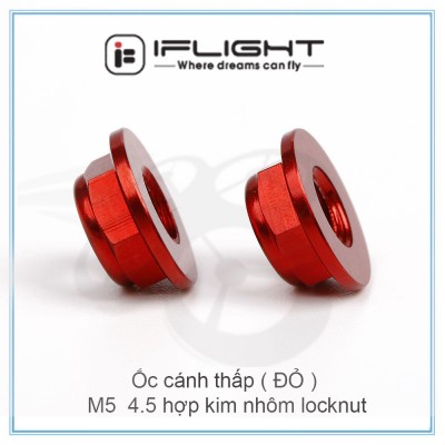Ốc cánh thấp ( ĐỎ ) M5 4.5 hợp kim nhôm locknut