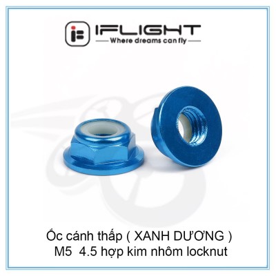 Ốc cánh thấp ( XANH DƯƠNG ) M5 4.5 hợp kim nhôm locknut