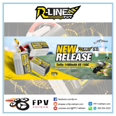 Pin dòng xả cao Tattu R-Line Version 5.0 1480mAh 22.2V 150C 6S1P